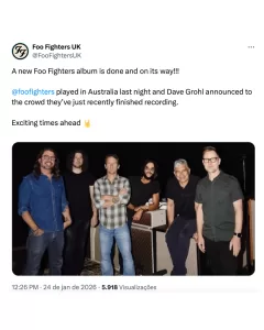 Foo Fighters no modo turbo: Dave Grohl confirma gravações finalizadas de novo álbum 2 IBAGEM FOO FIGHTERS 1